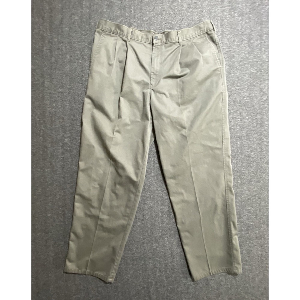 Lee Casuals Wrinkle Free Pants Mens Beige Fit Straight Casual Work Size 38x30